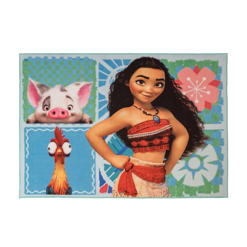 Licensed Disney Moana and Friends Youth Digital Printed Area Rug - 4'6" x 6'6"