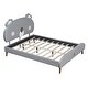 preview thumbnail 6 of 13, Upholstered platform bed with koala-shaped headboard