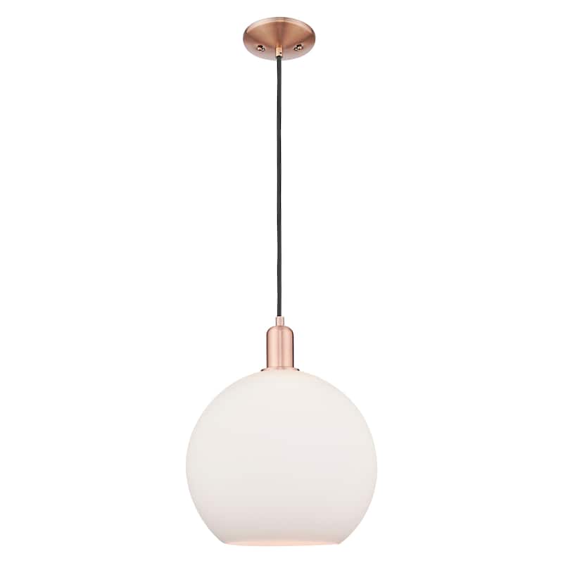 Innovations Lighting Endless Possibilities Arcadia - Athens - 1 Light 12" Cord Hung Mini Pendant - Antique Copper/Matte White