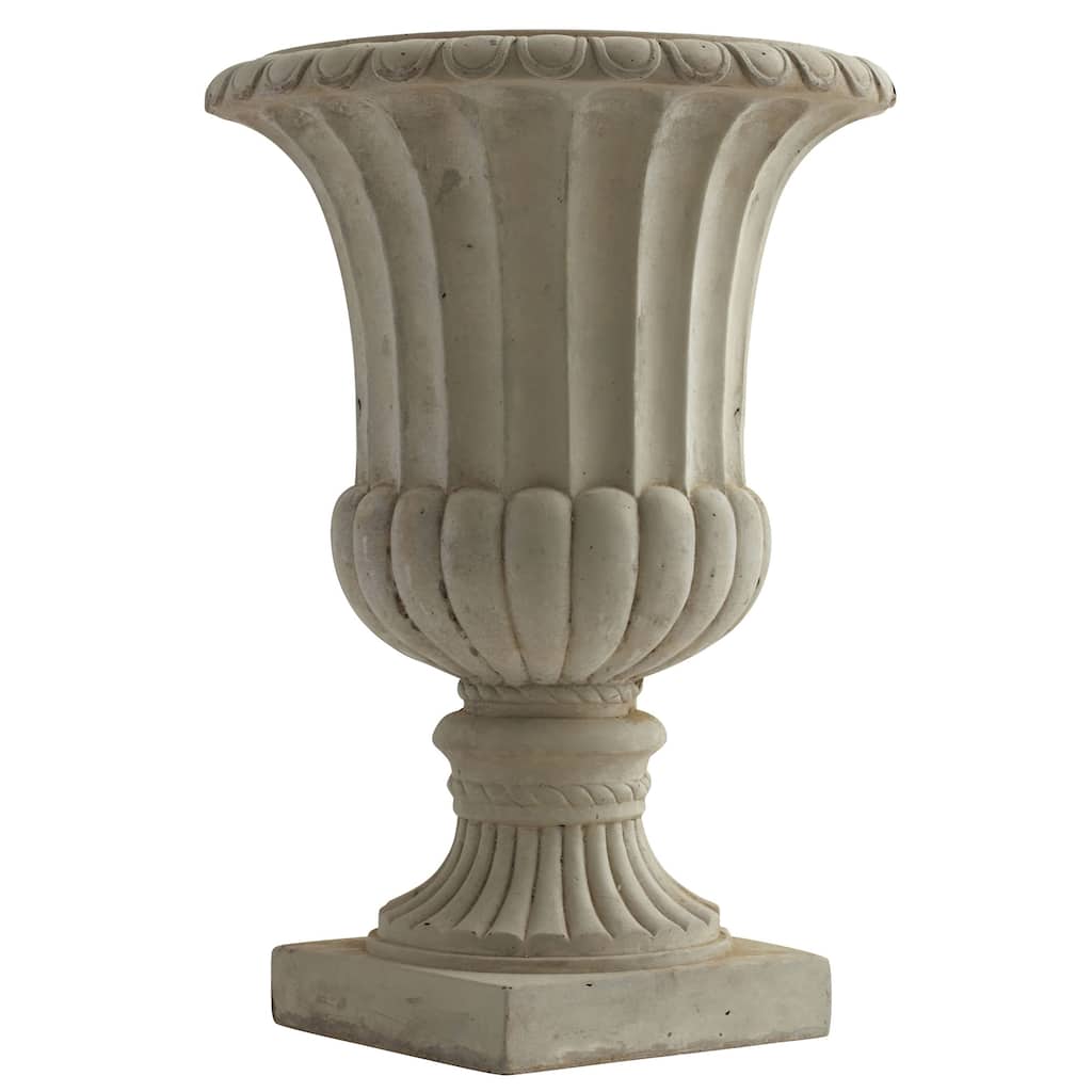 20.25" Large Classic Sand Colored Decorative Urn