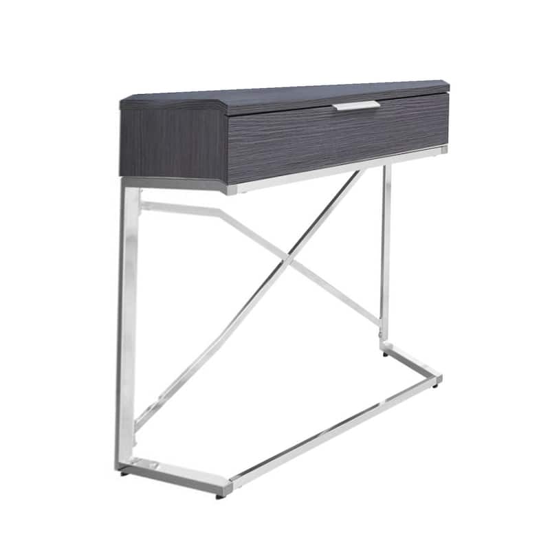 Modern 24-Inch End Table with Drawer with Wood Surface and Metal Base Side Table for Sofa or Bedside