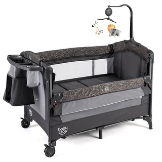 Costway 4-in-1 Adjustable Baby Bedside Sleeper with Bassinet Mattress - as pic shows - See Details