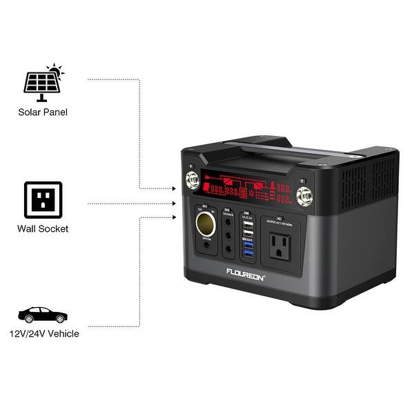 Shop Floureon 300w Portable Energy Storage Systems Solar Generator Lithium Battery Backup Power Supply Rechargeable Power Source Overstock 28824814