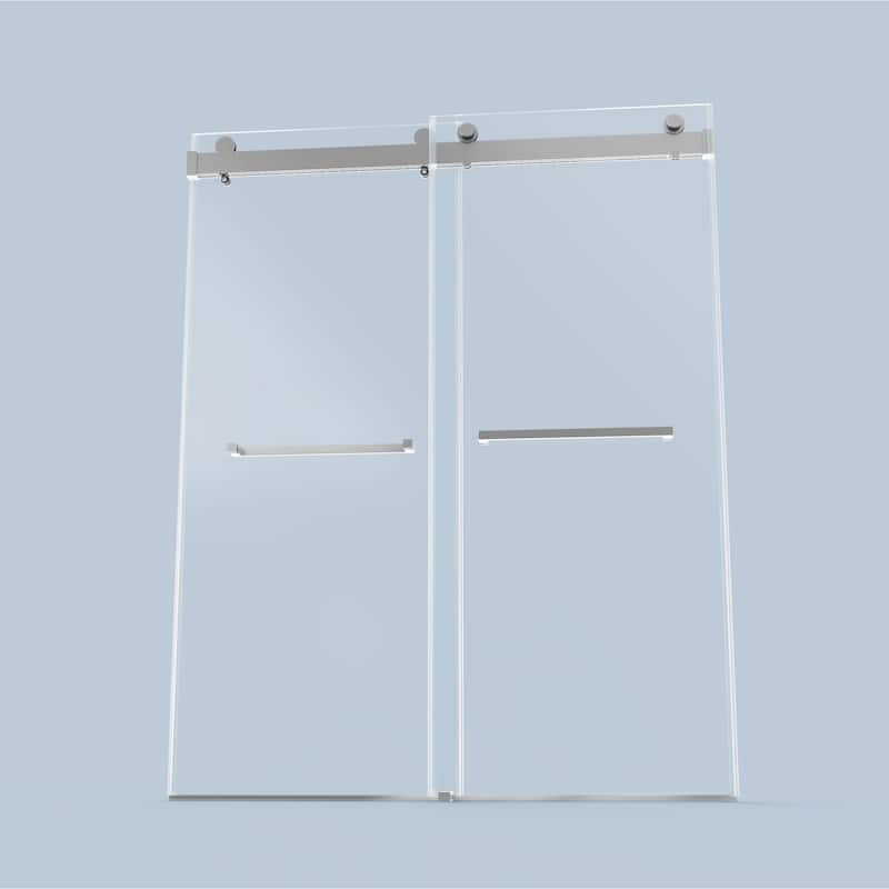 56-60"W x 76"H Frameless Double Sliding Shower Door