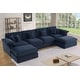 preview thumbnail 24 of 40, 6 - Piece Chenille Sectional Dark Blue