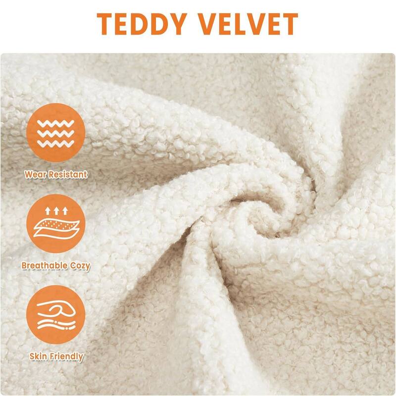 Modern Teddy Fleece Loveseat Sofa, 83" Cloud Couch for Living Room, Apartment, Office, Bedroom