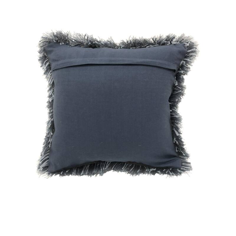 Shag Square Throw Pillow - 18" - Gray