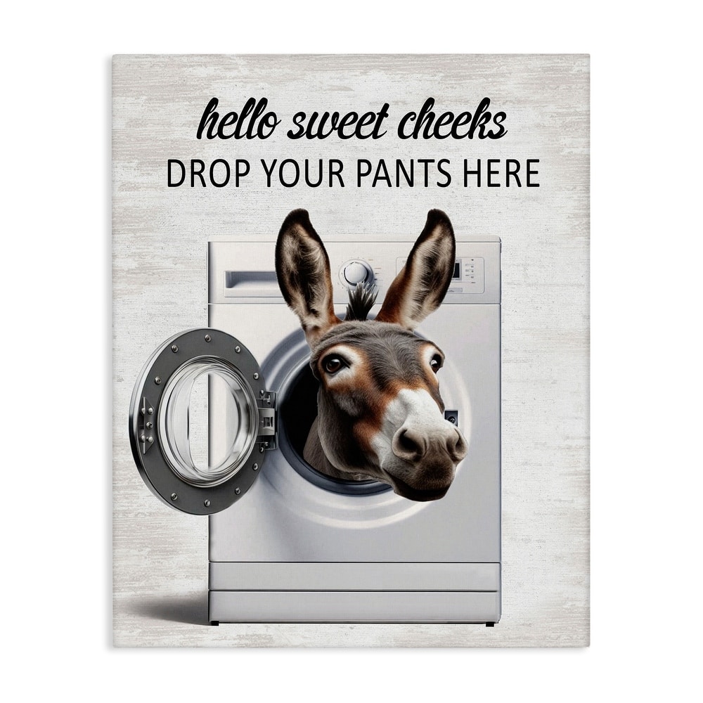 Stupell Funny Sweet Cheeks Laundry Canvas Wall Art Design By Lettered and Lined
