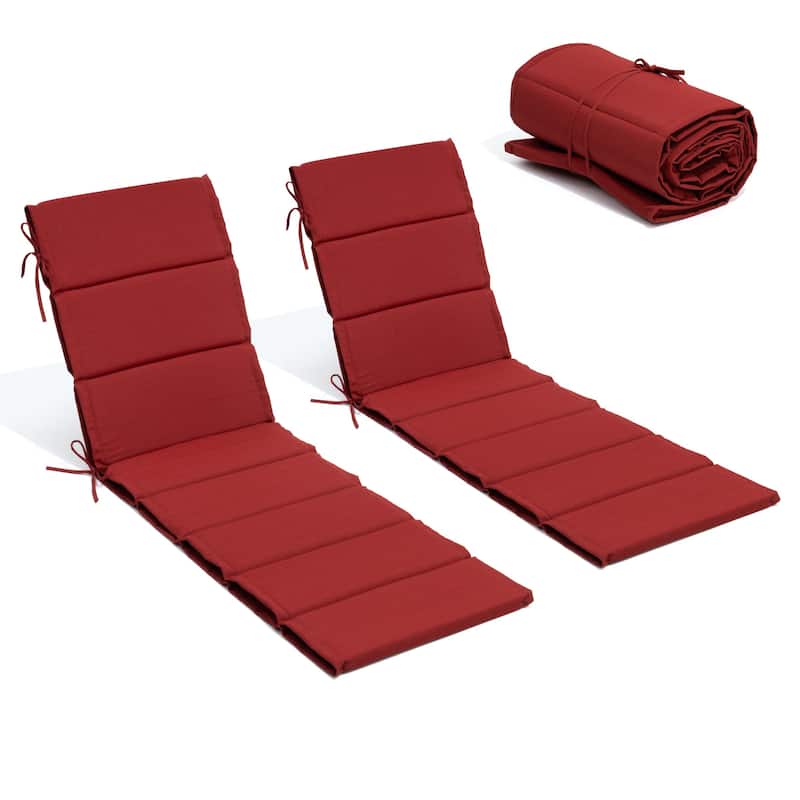 Outdoor Patio Chaise Lounge Cushion Lounger Cushion - 2PCS - CHILI - 72.44 inches