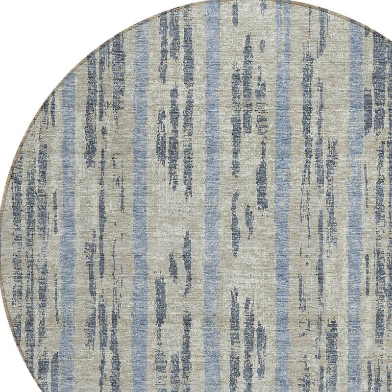 HomeRoots Striped Transitional Rectangle Outdoor Rug