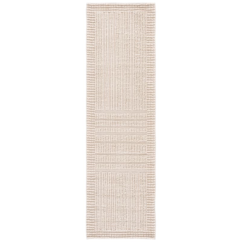 SAFAVIEH Natura Piety Raised Textured Wool Blend Rug - 2'3" x 8' Runner - Ivory