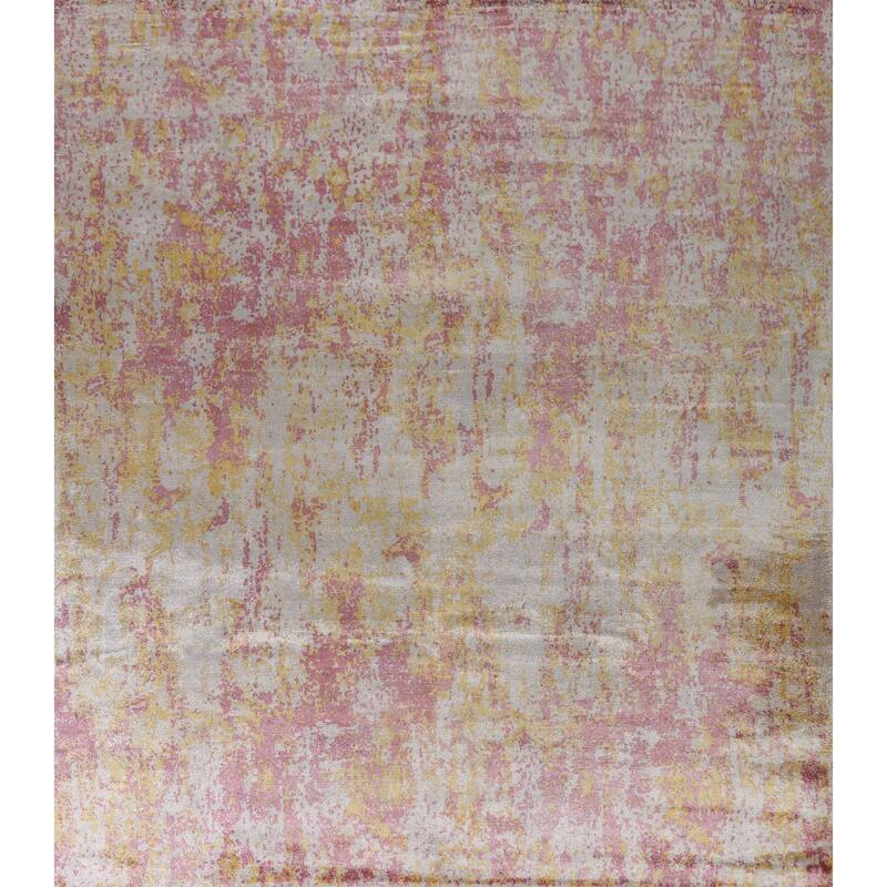 Hand Knotted Oriental 100% Wool Carpet Modern All-Over Multi-Colored Abstract Area Rug - 10' 11'' X 10' 11''