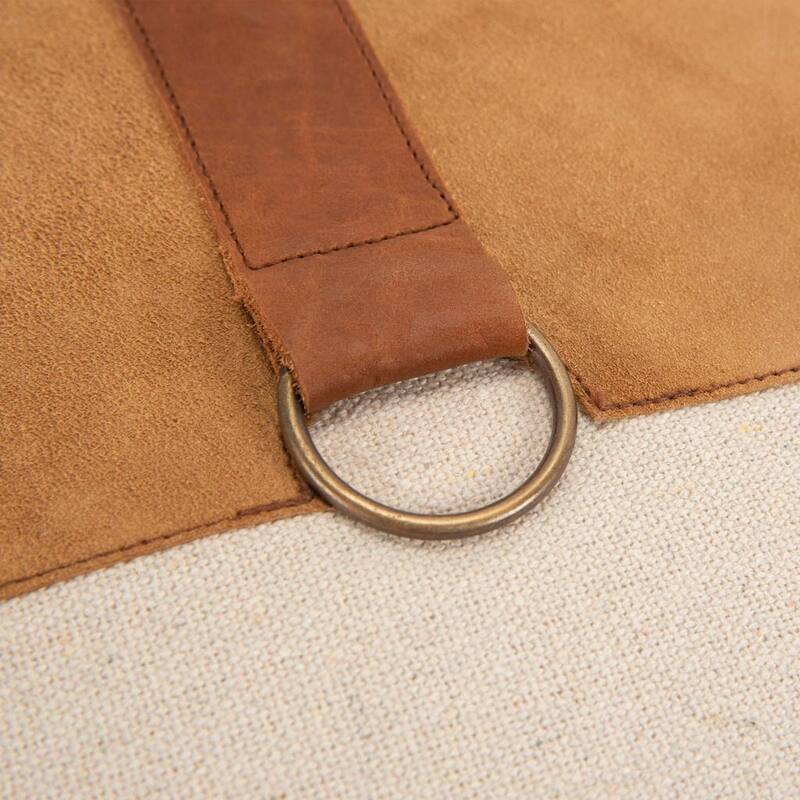 Color block Natural/Camel Decorative Down Filler Pillow