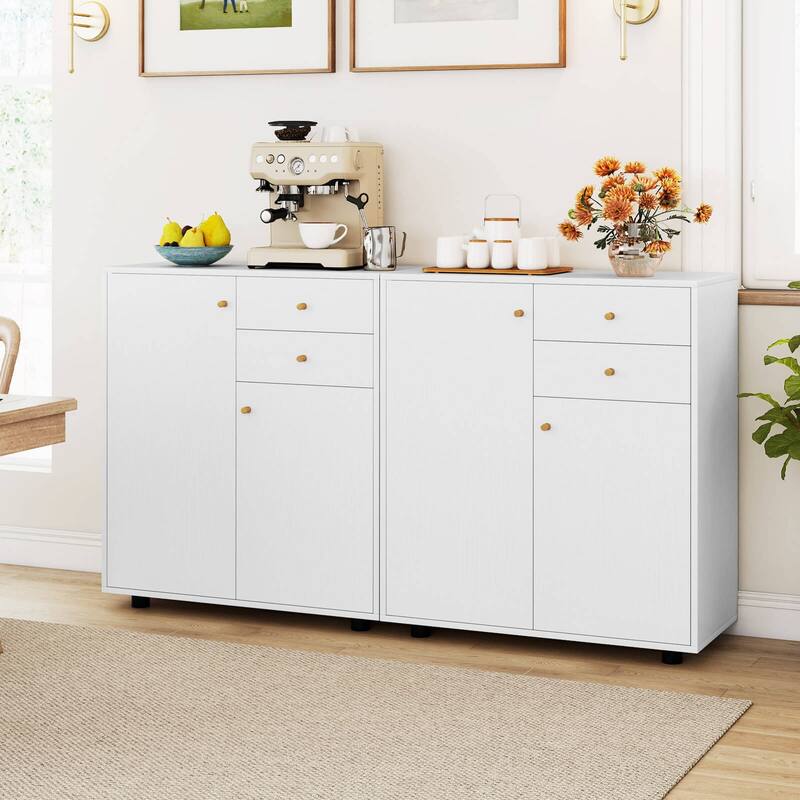Costway Kitchen Sideboard Buffet Cabinet with 2 Drawers, 2 Doors and 3 - See Details