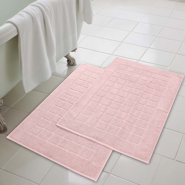 slide 2 of 7, Superior Nora Cotton Absorbent Bathmats, Set of 2 Tea Rose