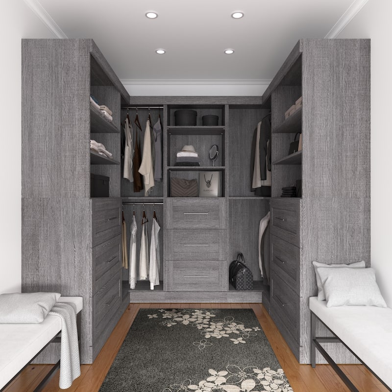 Pur by Bestar Optimum Corner Walk-In Closet Organizer Set