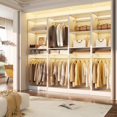 Cimly 25'' W Closet Organizer System with 2 Hanging Rods and DIY Shelves for Walk-in and Reach-in Closet