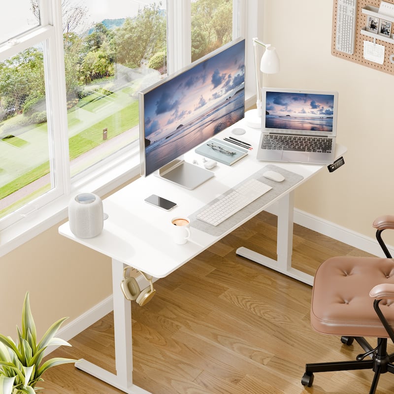 Electric Standing Desk, Height Adjustable Desk with Memory Preset and LED Display