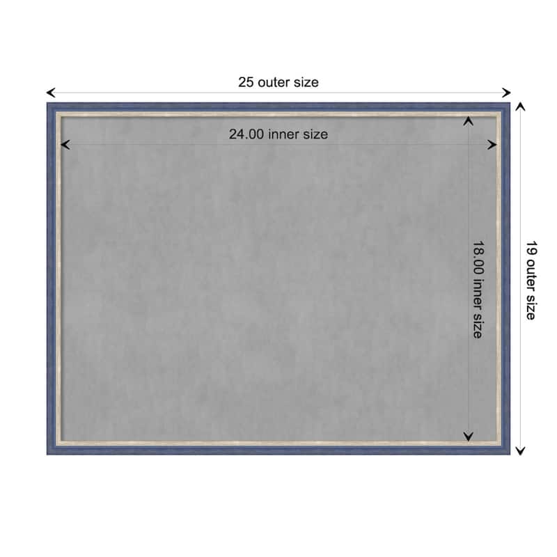 Amanti Art Theo Blue Narrow Framed Magnetic Board - Board Size 24x18