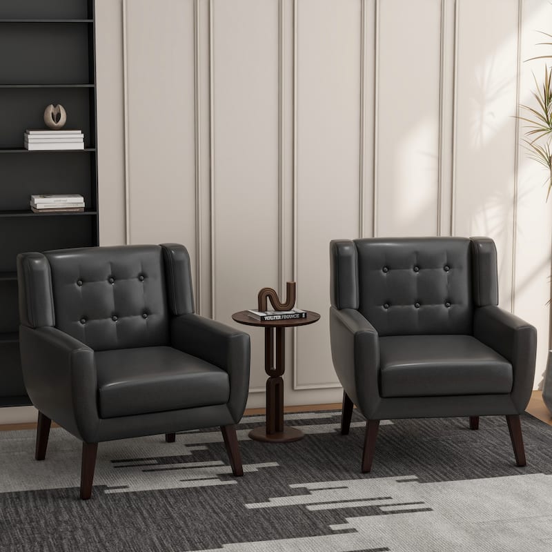 Cotton/ Linen Look Fabric Modern Accent Chair Armchair