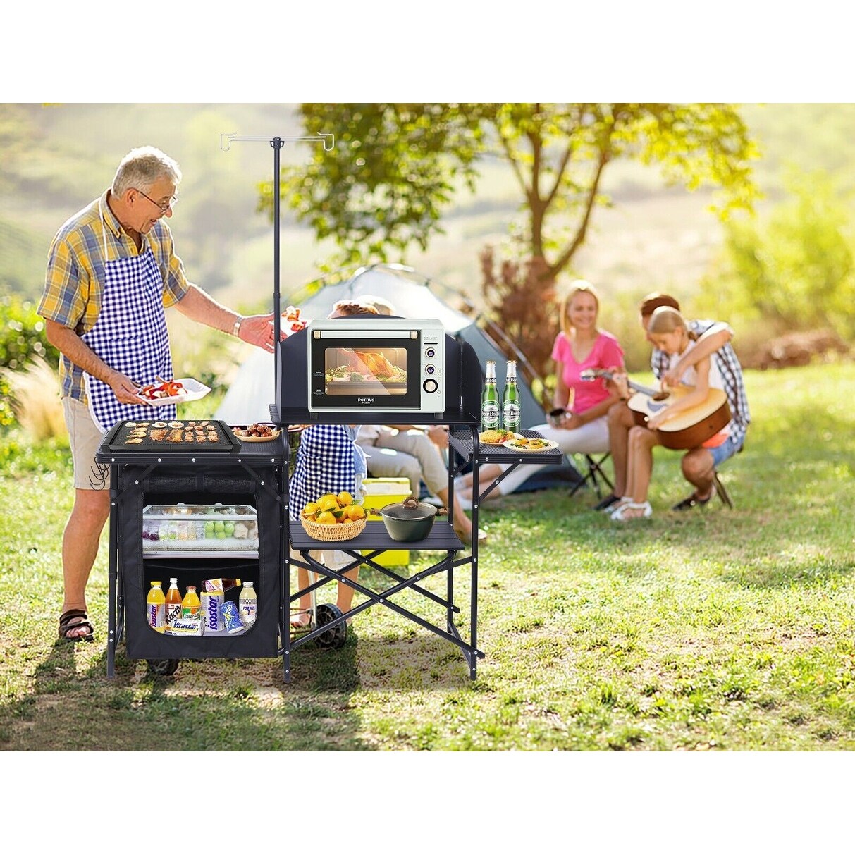 Camping Kitchen Station, Camping Table, Picnic Table, Grill Table - Main Image