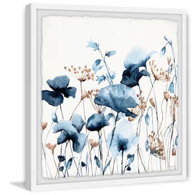 'Blue Flower Fields' Framed Painting Print