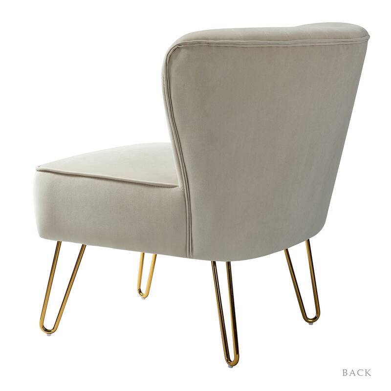 Barto Modern Velvet Tufted Side Chair with Golden Legs by HULALA HOME