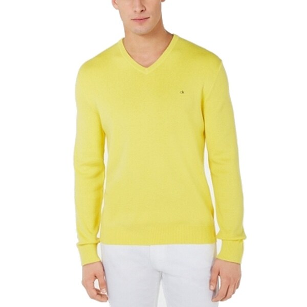 yellow v neck sweater