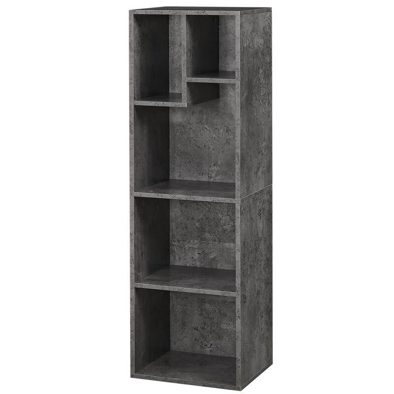 5 Tier Bookshelf, Set of 2 Tall Bookcase Shelf Storage Organizer, Modern Book Shelf for Bedroom, Living Room and Home Office