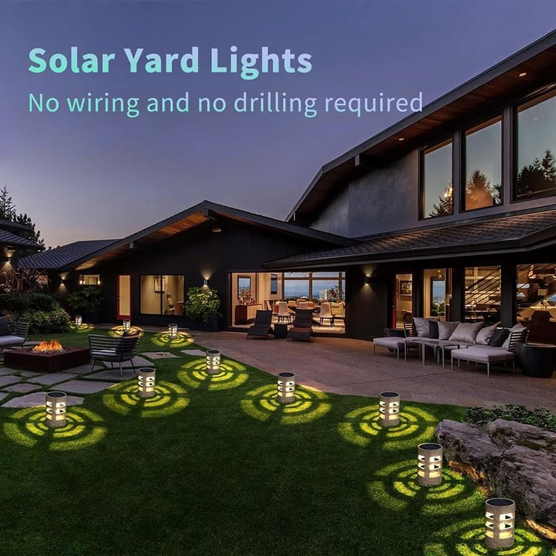 2-Pack Solar Post Cap Lights 4x4 Flickering Flame, Waterproof LED for Fence, Garden, Pathway - N/A