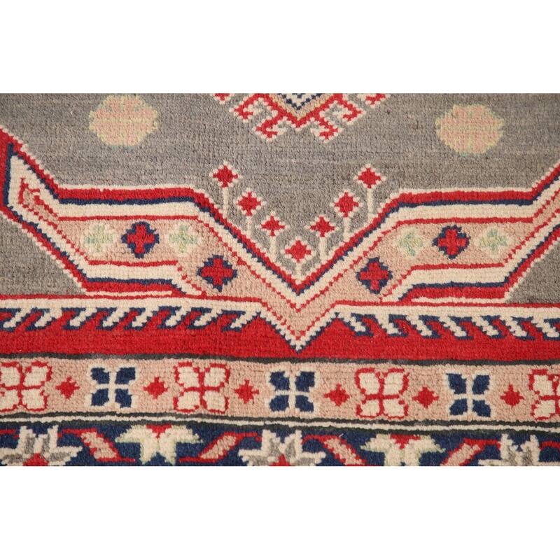Traditional Grey Kazak Oriental Area Rug Handmade Wool Carpet - 8'7"x 11'5"