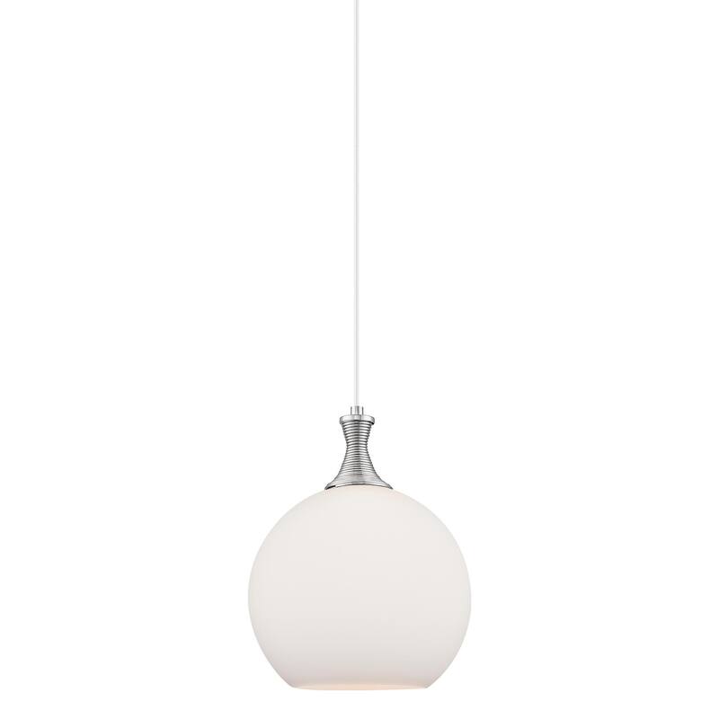 Innovations Lighting 415-1P-16-12 Astor Pendant Astor 12" Wide Pendant - Satin Nickel / Matte White