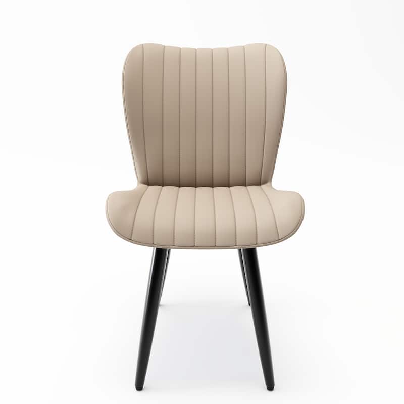 GDFStudio - Marcus Modern PU Leather Dining Chair Set with Thick Cushion Seating and Sleek Metal Frame for Everyday Dining