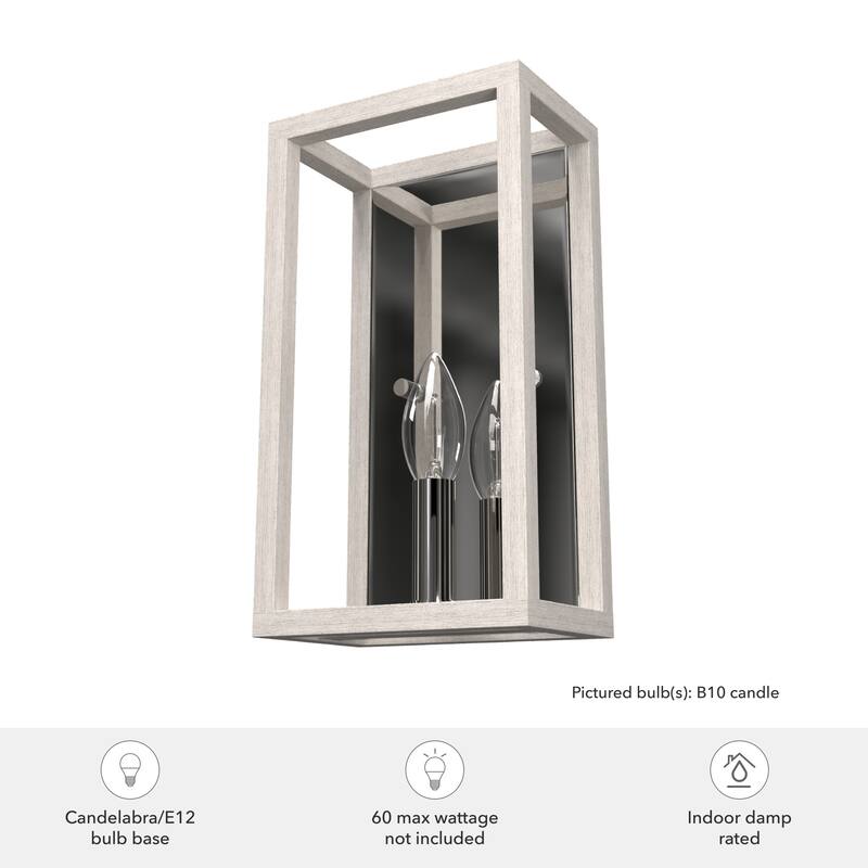 Hunter Squire Manor 1-Light Wall Sconce - Hallway, Bathroom, Bedroom - Modern Farmhouse, Transitional - Damp Rated!