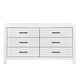 preview thumbnail 3 of 4, Eby 59 Inch Wide Dresser, 6 Drawers with Black Nickel Handles, White Finish
