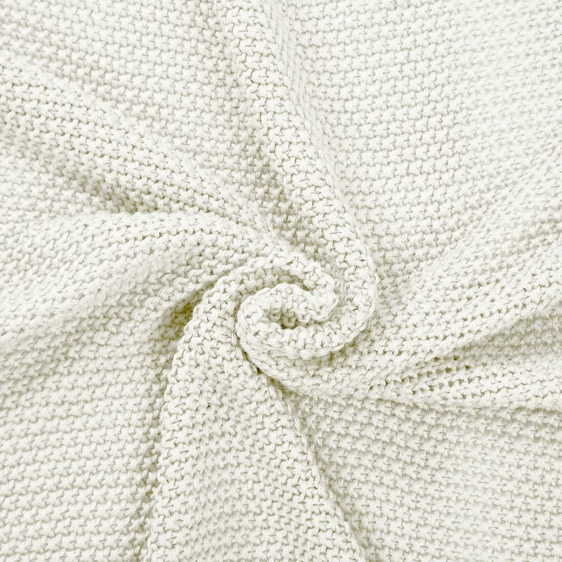 Modern Threads Knitted Bed Sofa Throw With Pom Poms