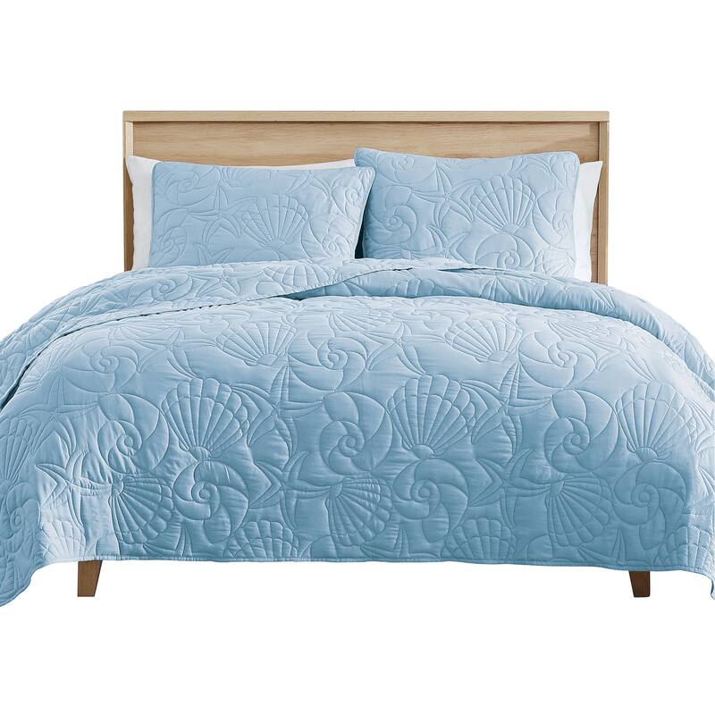 3-Piece Elegant Seashell Pattern Quilt