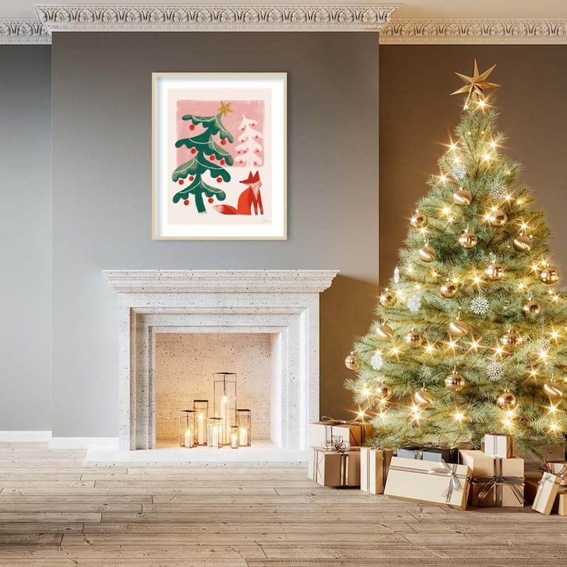 Retro Holiday III by Janelle Penner Wood Framed Wall Art Print