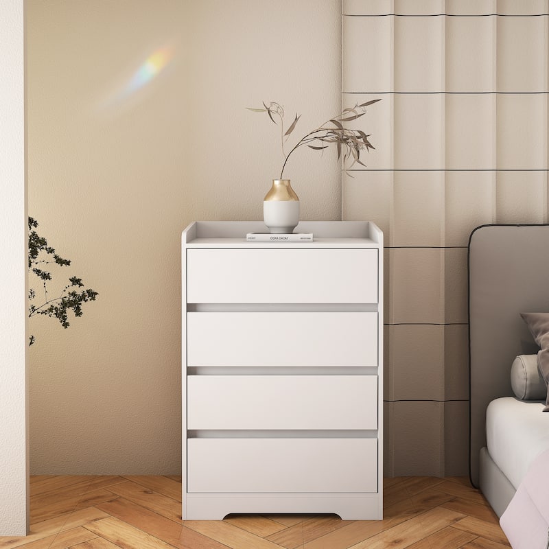 Roomfitters 4-Drawer Chest of Drawers Without Handle, Modern Minimalist Storage Cabinet, Bedroom Organizing Unit