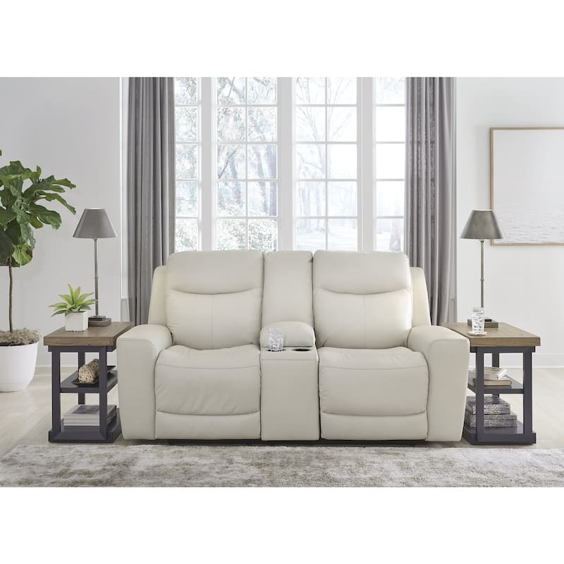 Signature Design by Ashley Mindanao Coconut Power Reclining Loveseat with Console - 79"W x 42"D x 43"H