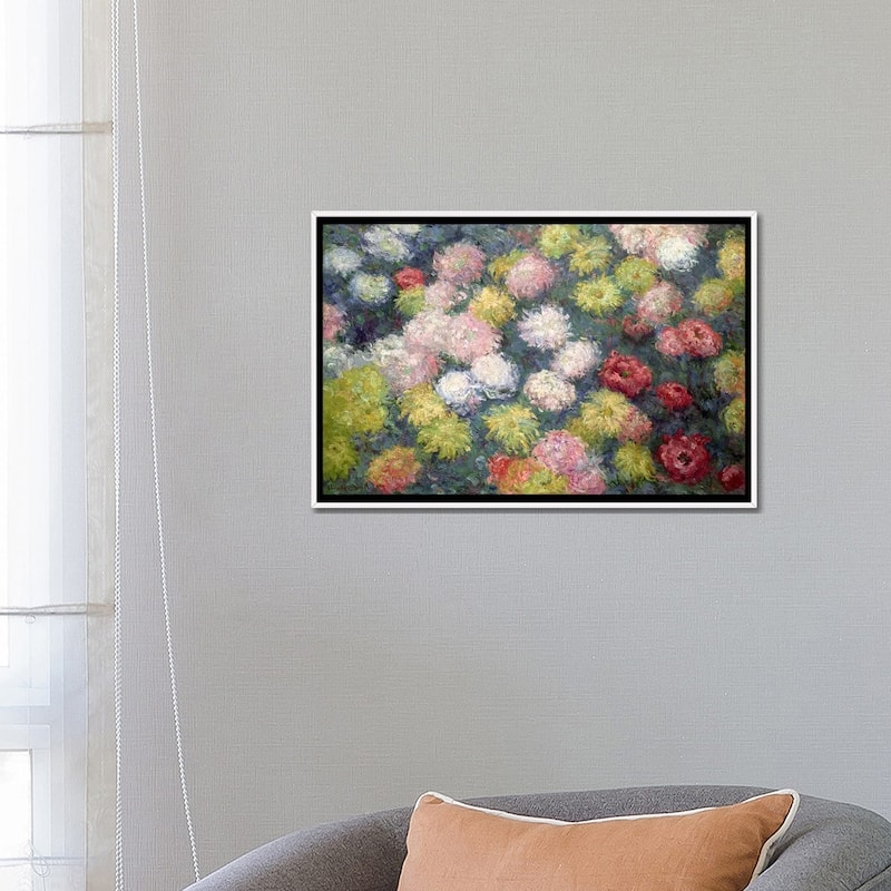 iCanvas "Chrysanthemums, 1897 " by Claude Monet Framed Canvas Print