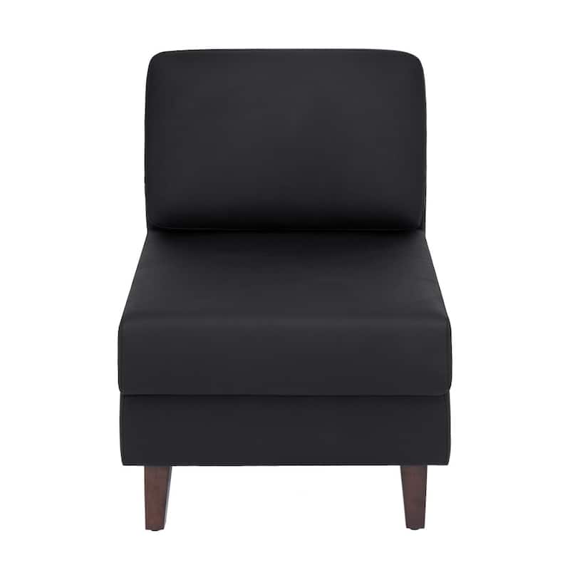 Commercial Modular Armless Middle Chair with Solid Wood Legs - 28.25"W x 31.5"D x 31.75"H