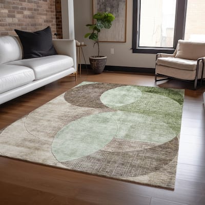 Machine Washable Indoor/ Outdoor Contemporary Deco Chantille Rug