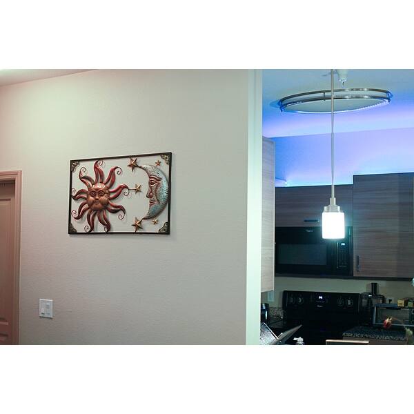 Shop Triple Tone Celestial Sun Moon And Stars Indoor Outdoor Metal Wall Art Overstock 17479742