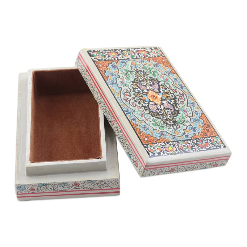 Novica Handmade Persian Midnight Garden Papier Mache Decorative Box