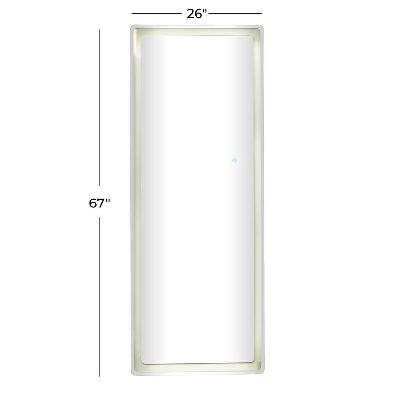 Clear Glass Modern Rectangle LED Mirror