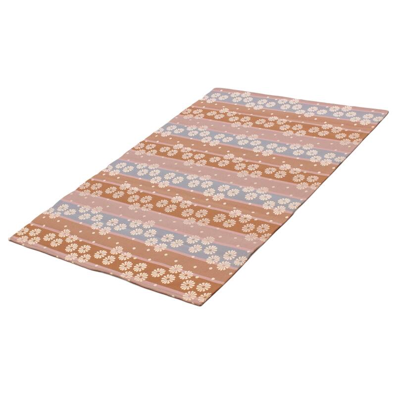 ECARPETGALLERY Machine Woven Lotus Mod Tan Cotton Rug - 4'4 x 6'8