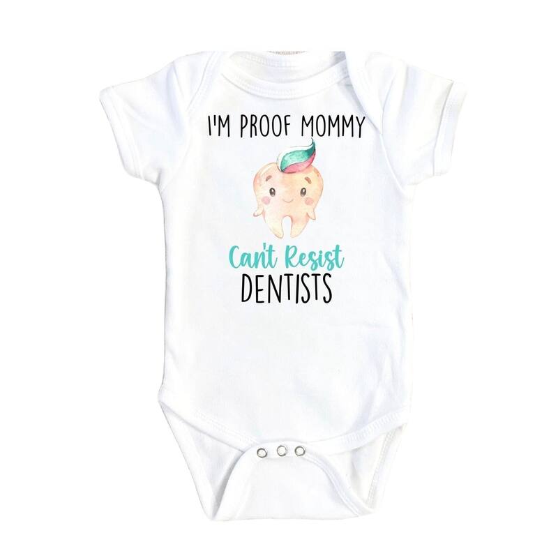 Dental - Baby Boy Girl Clothes Infant Bodysuit Funny Cute Newborn 10 - White - 3-6M