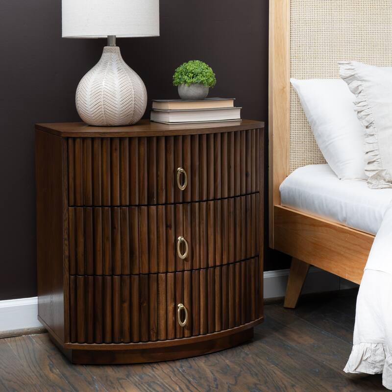 Chantel 3 Drawer Nightstand - Walnut