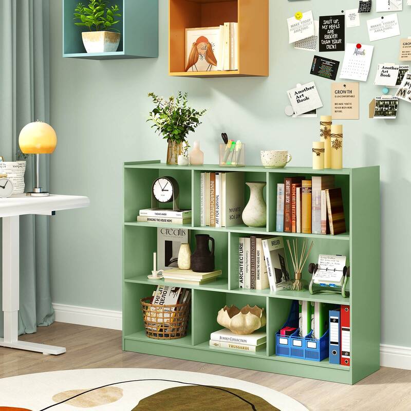 Costway 3-tier Open Bookcase 8-Cube Bookshelf Storage Display Cabinet - 48'' x 12.5'' x 36.5''
